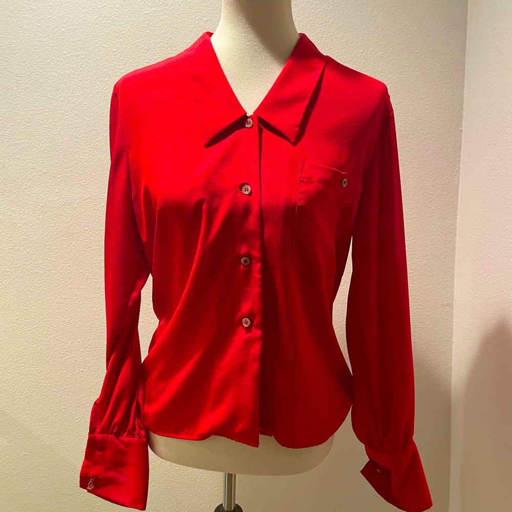 Jones of New York red blouse. 1970s